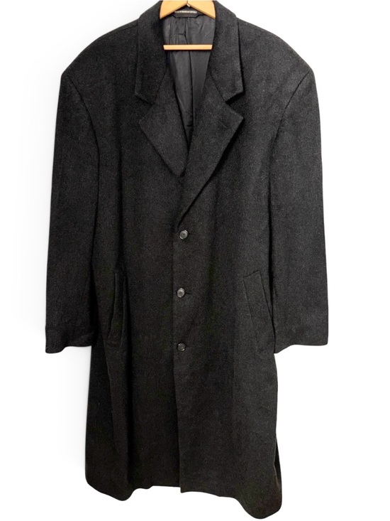 Mark Shale Other - Vintage Mark Shale Long Overcoat Black Cashmere Wool Luxury Top Coat Men’s 46L